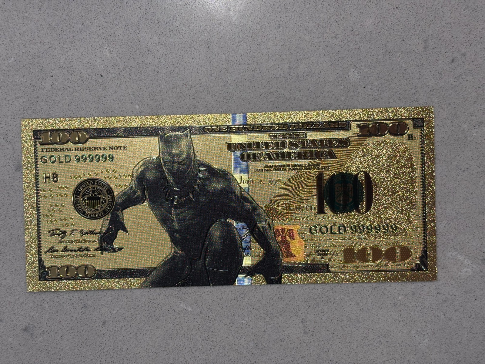 Black Panther – Marvel – Gold Foil $100 Bill – Novelty Bank Note
