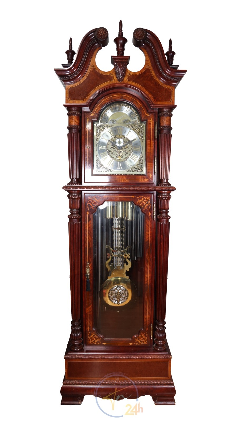 Serviced Howard Miller JH Miller 9 Tubular Grandfather Clock Model 611 – 912
