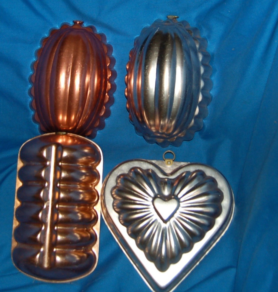 VTG Lot of 4 Copper Jello Molds Wall Decor