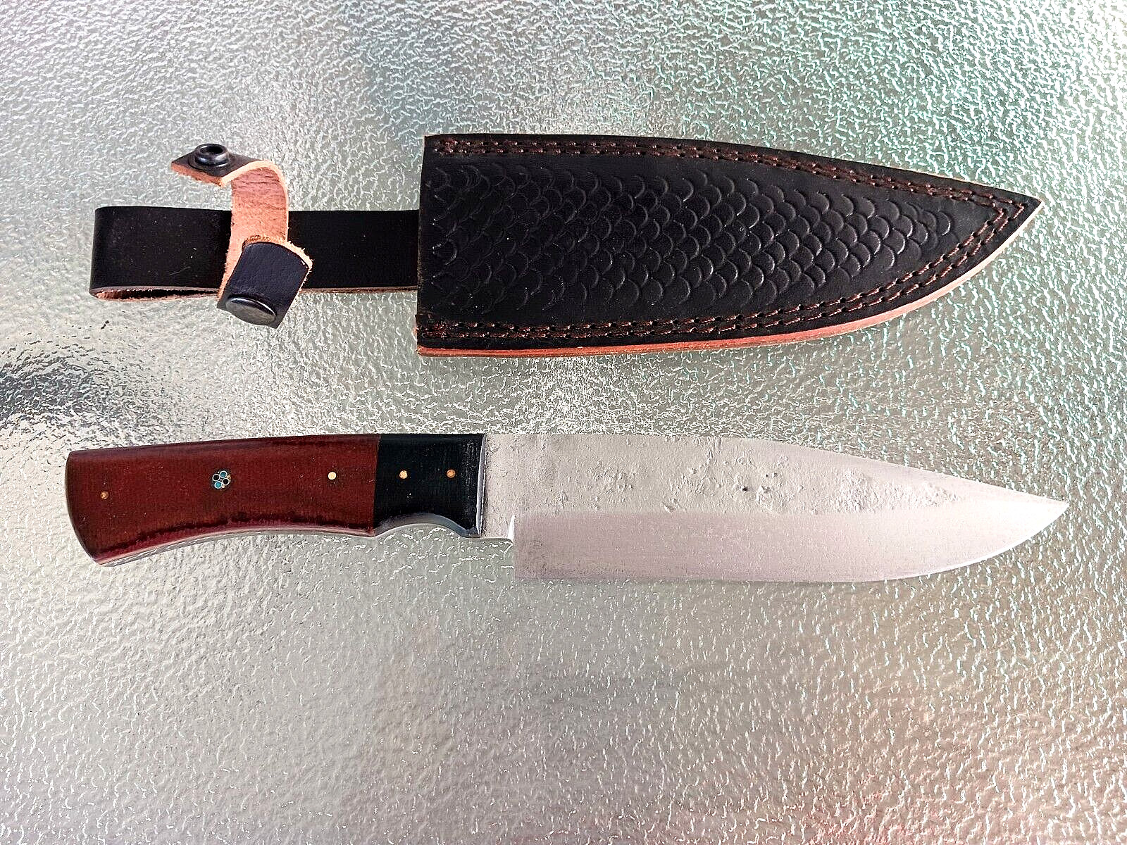 Ostra Hunting Survival Knife w/Sheath • 7″ Forged 1095 Steel Blade • USA 🇺🇸