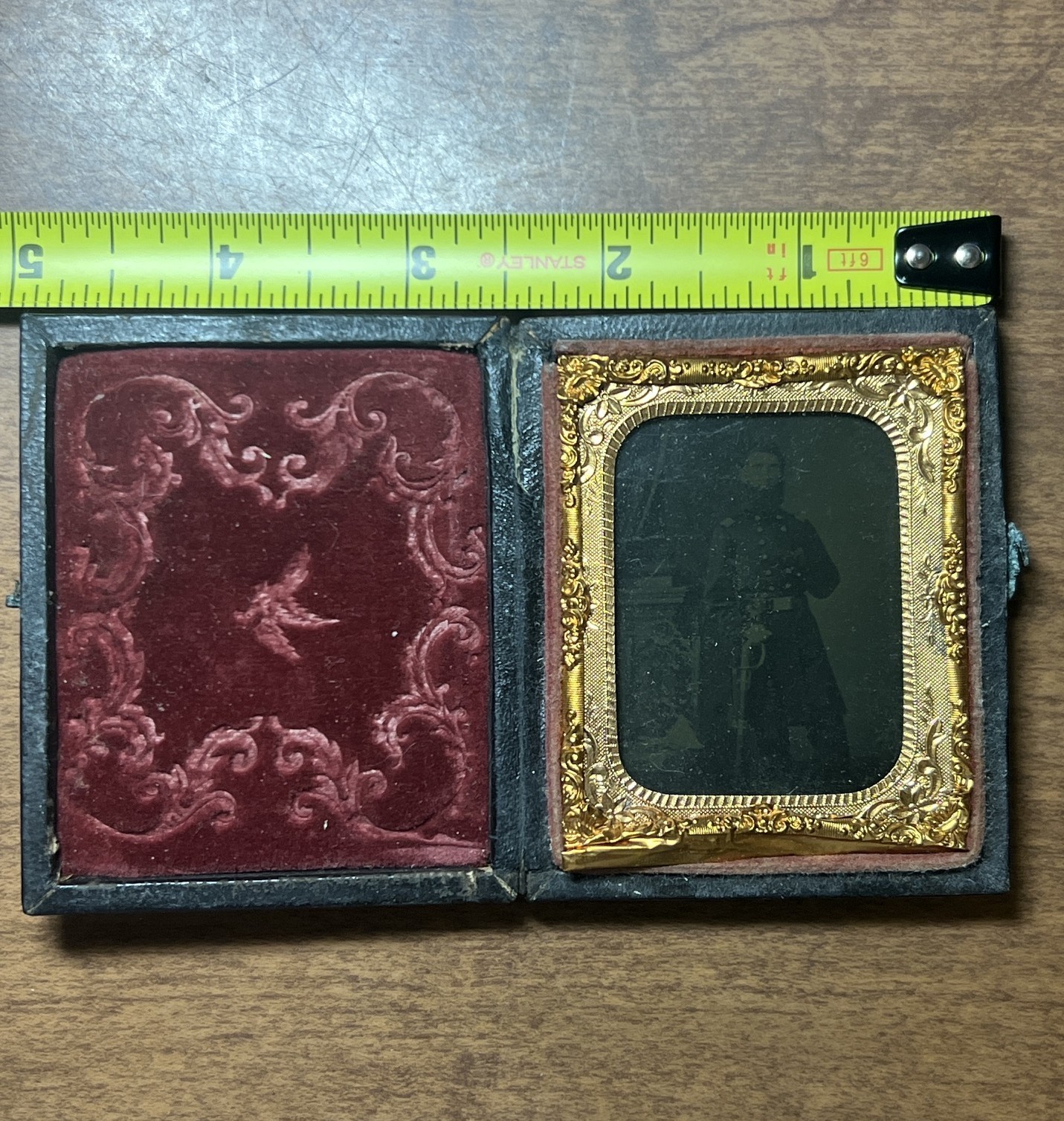Armed Civil War Soldier – Sixth Plate – Tintype in Original Case – Rhode Island