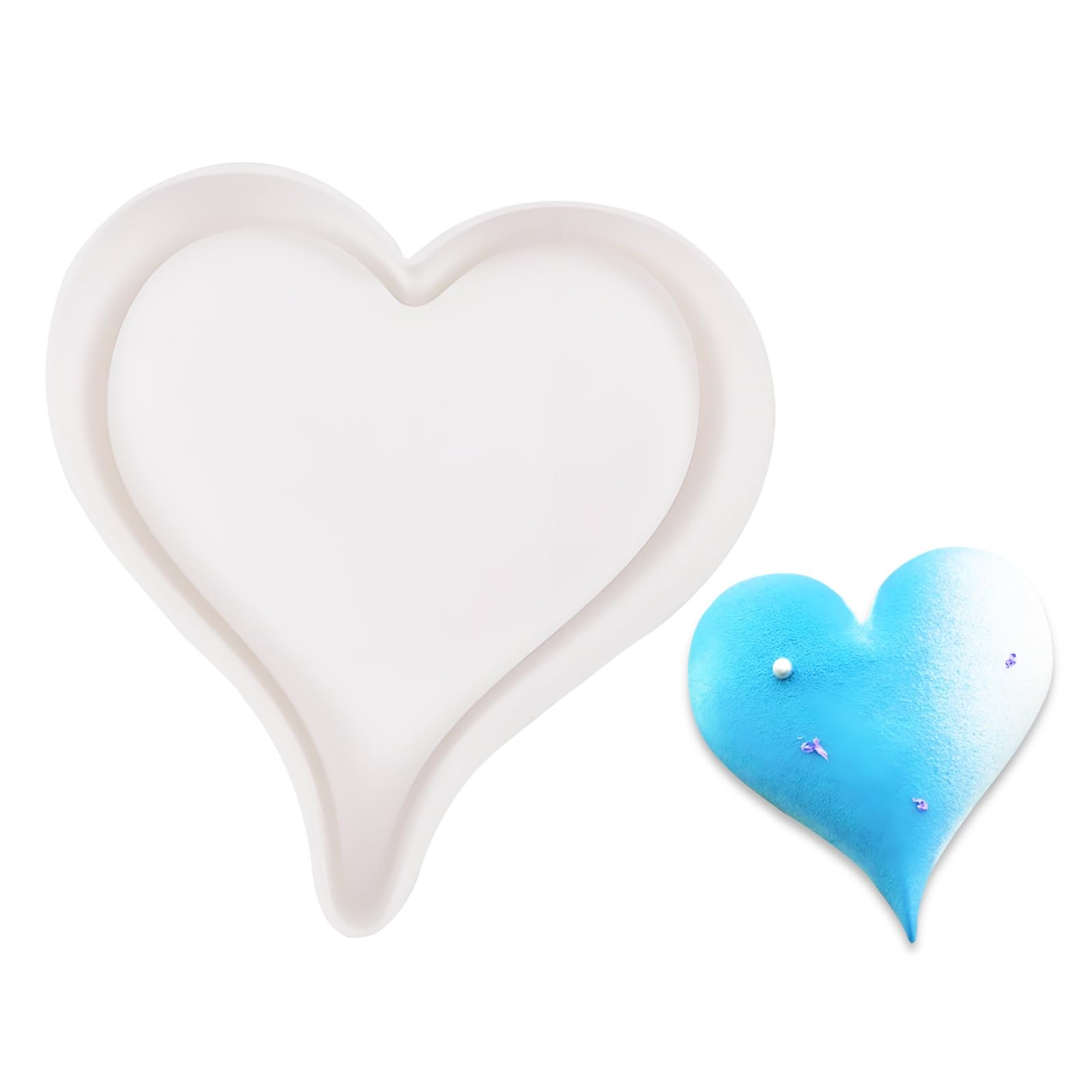Silicone Large Heart Cake Baking Pan Nonstick Molds 6.77×6.69×2.56 Inch