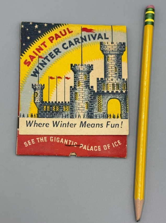 1950s SAINT PAUL WINTER CARNIVAL MN Jumbo FEATURE MATCHBOOK Complete Vintage