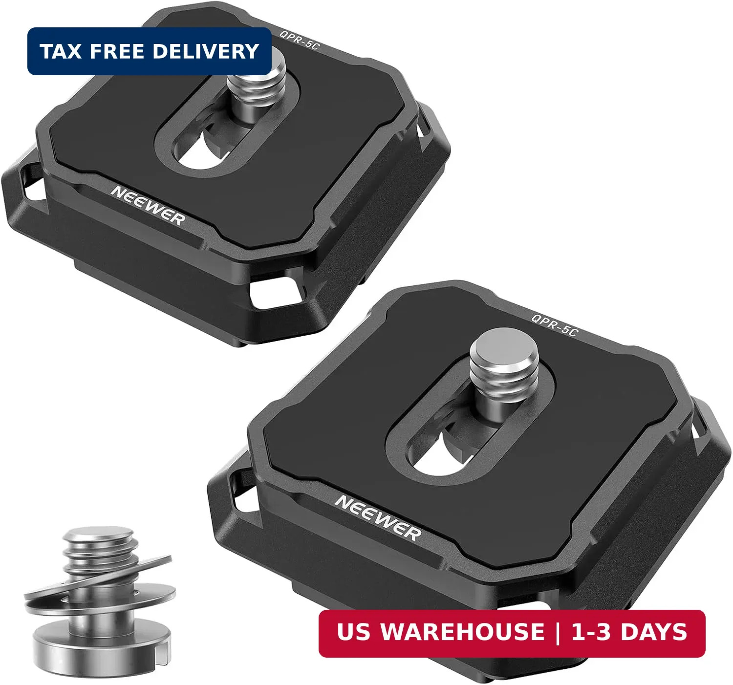 2 Pack Quick Release Plate Kit, 38mm QR Camera Mounting Adapter | Compatible wit