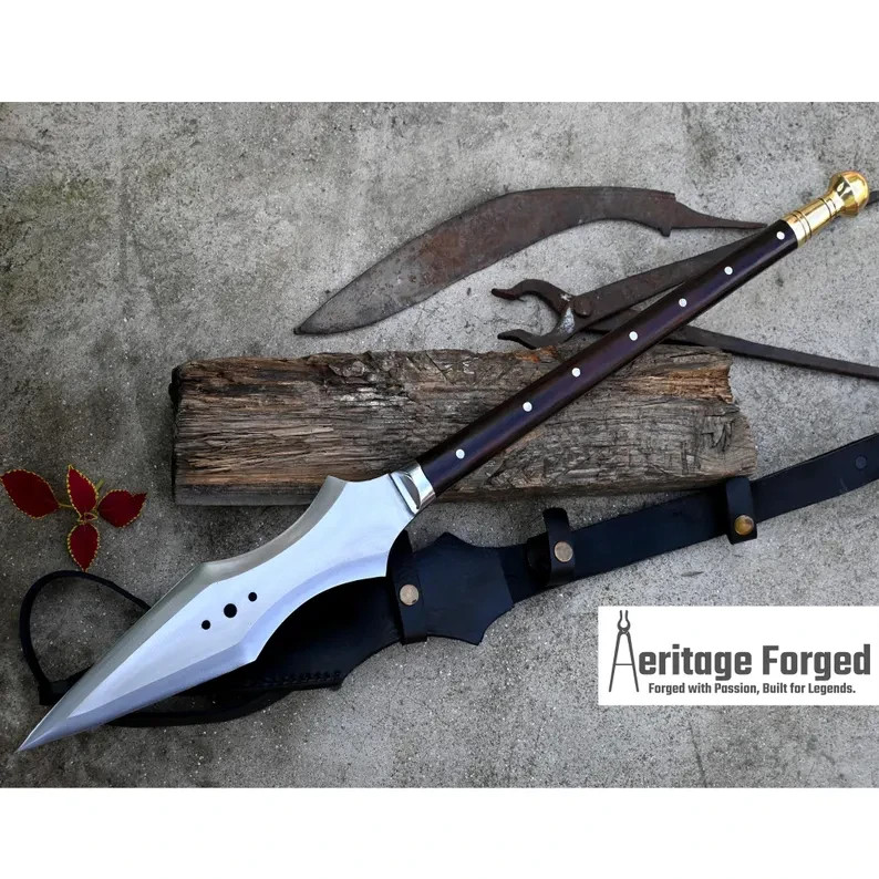 Boar hunting spear knife,Handforged high carbon steel spear knife,5160 steel