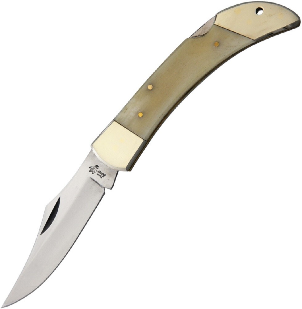 Frost Cutlery Large 110 Lockback – Smooth Bone Handle Folding Knife – NEW
