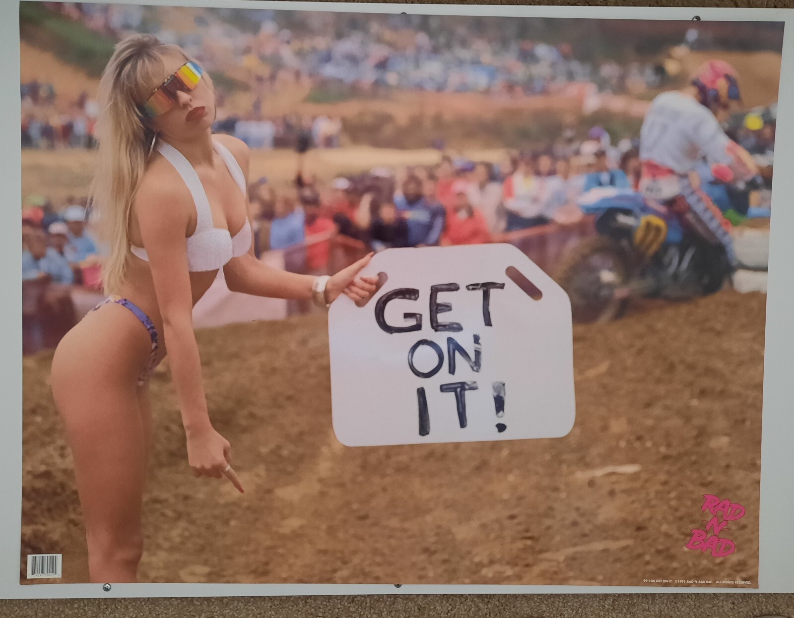Vintage Rad & Bad Get On It Motocross Supercross Poster Budds Creek 1990’s