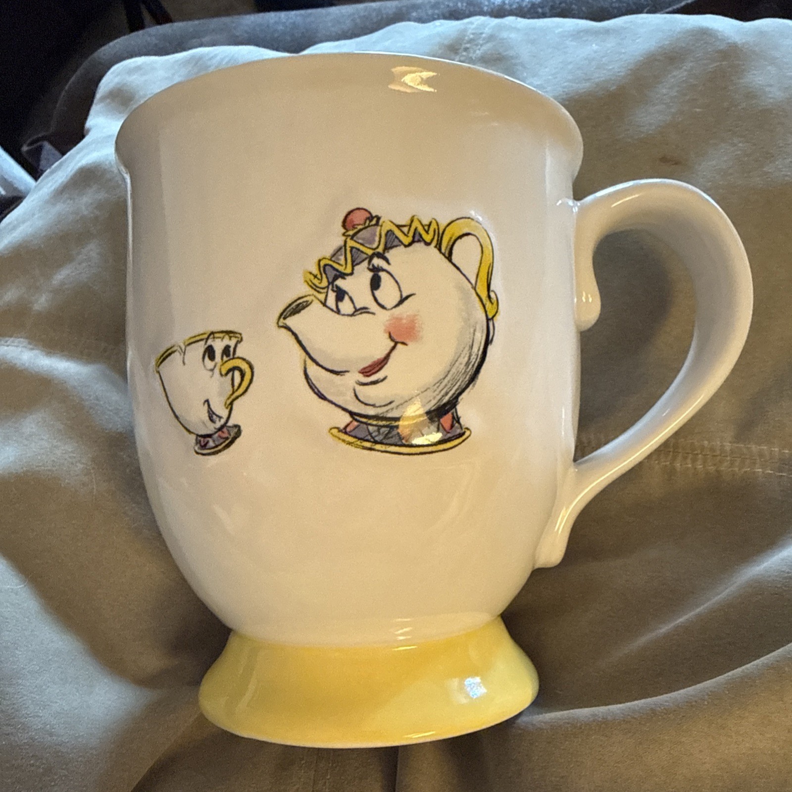 Rae Dunn Disney Beauty & the Beast Mrs. Potts & Chip “Be Our Guest!” Large Mug