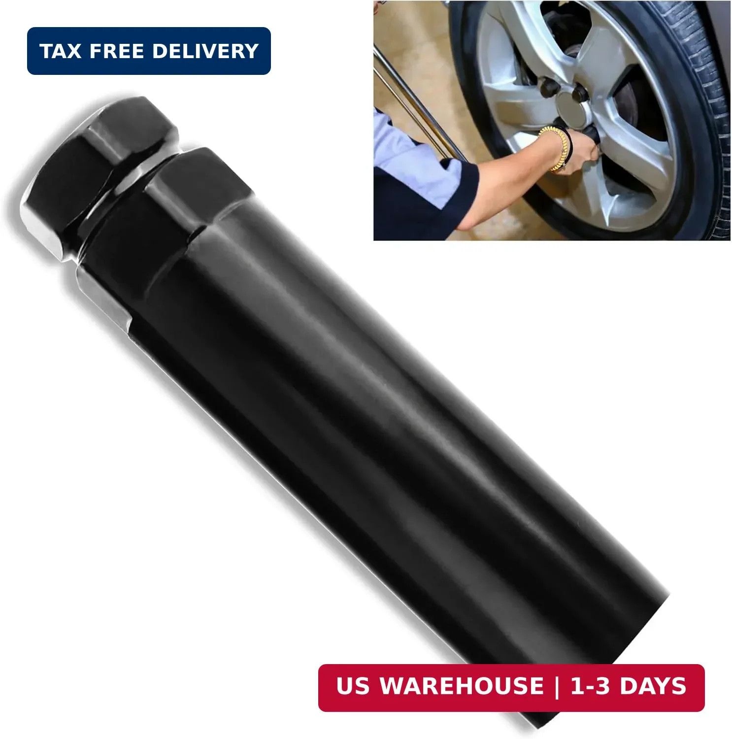 Large 6 Spline Lug Nut Socket,Wheel Lock Key Replacement for Aftermarket 6 Splin