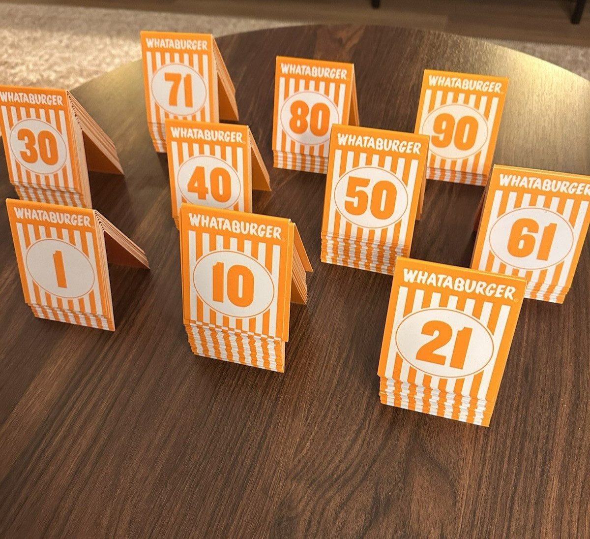 Whataburger Table Tent Number Sign Restaurant Collectible – Choose Your Number!