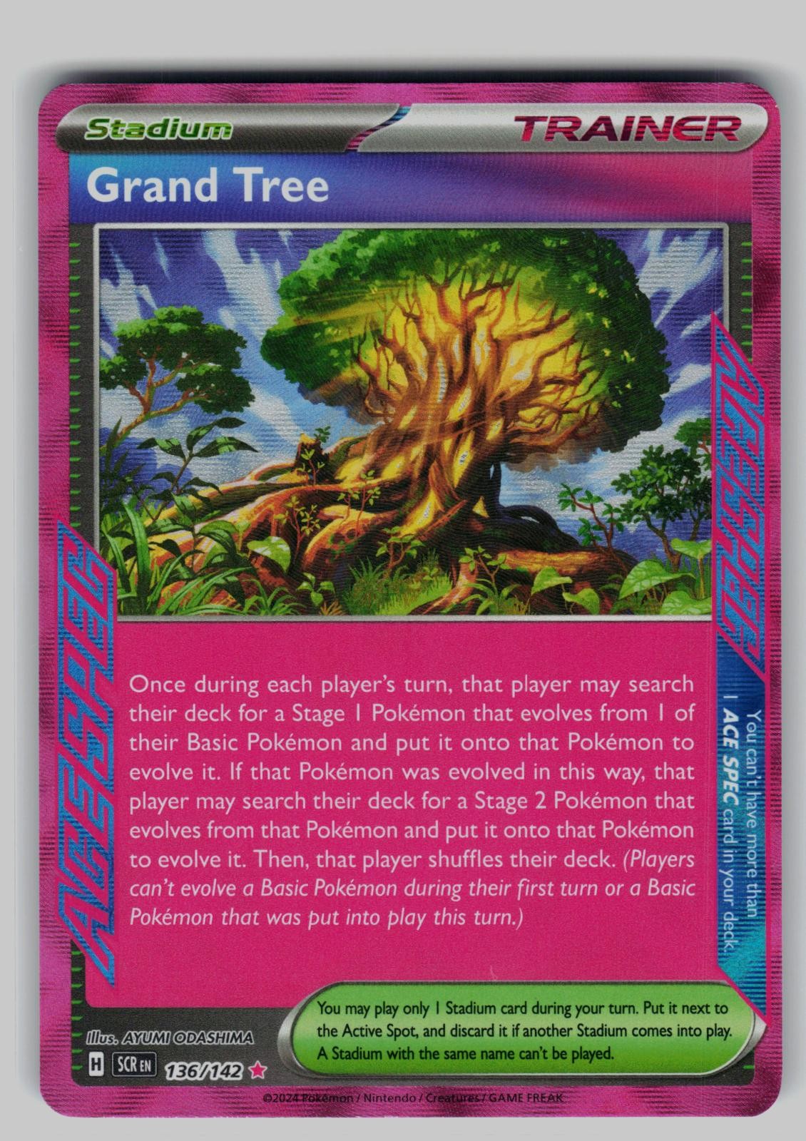 Grand Tree 136/142 ACE SPEC Rare Stellar Crown Pokemon Holo Near Mint