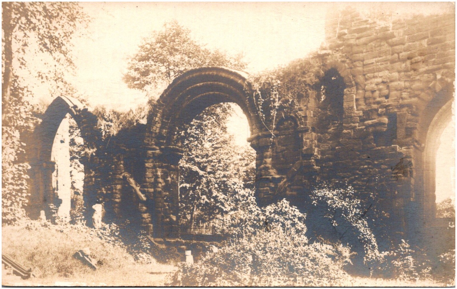 St. John’s Church Ruins Chester England Stone Archway 1910s RPPC Postcard Photo