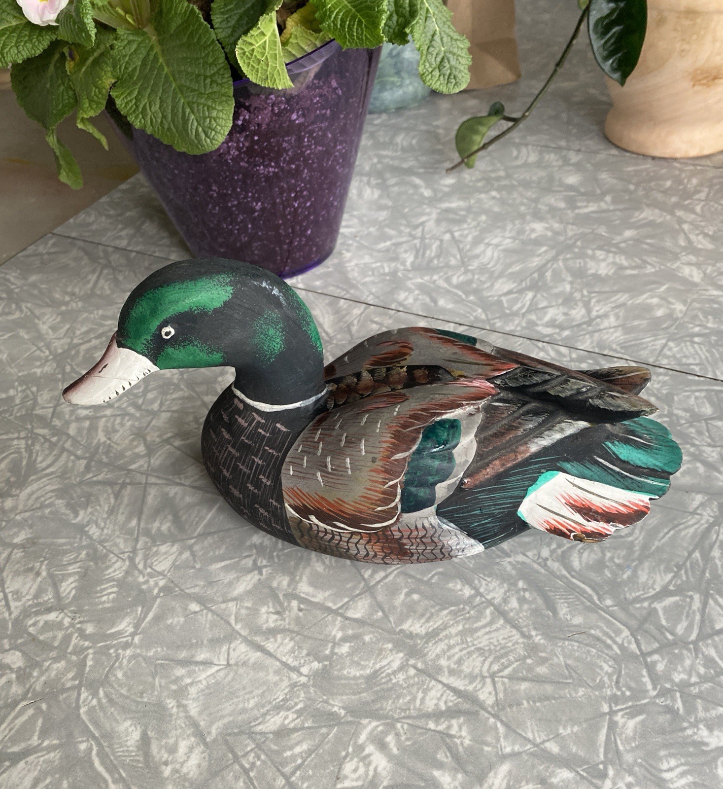 Wood Duck, Hand painted Soft Wood Mallard 10”L X 4”w X 5”h