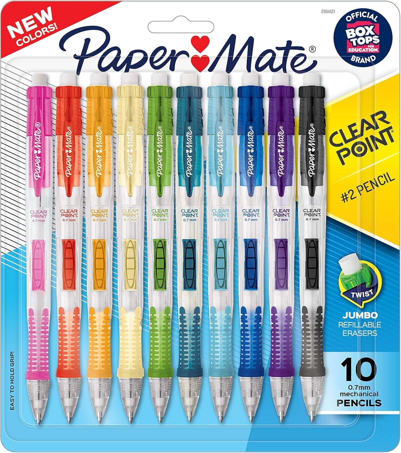 Clearpoint Mechanical Pencils, 0.7mm HB Pencil Lead, 2 Pencils, Assorted Fash…