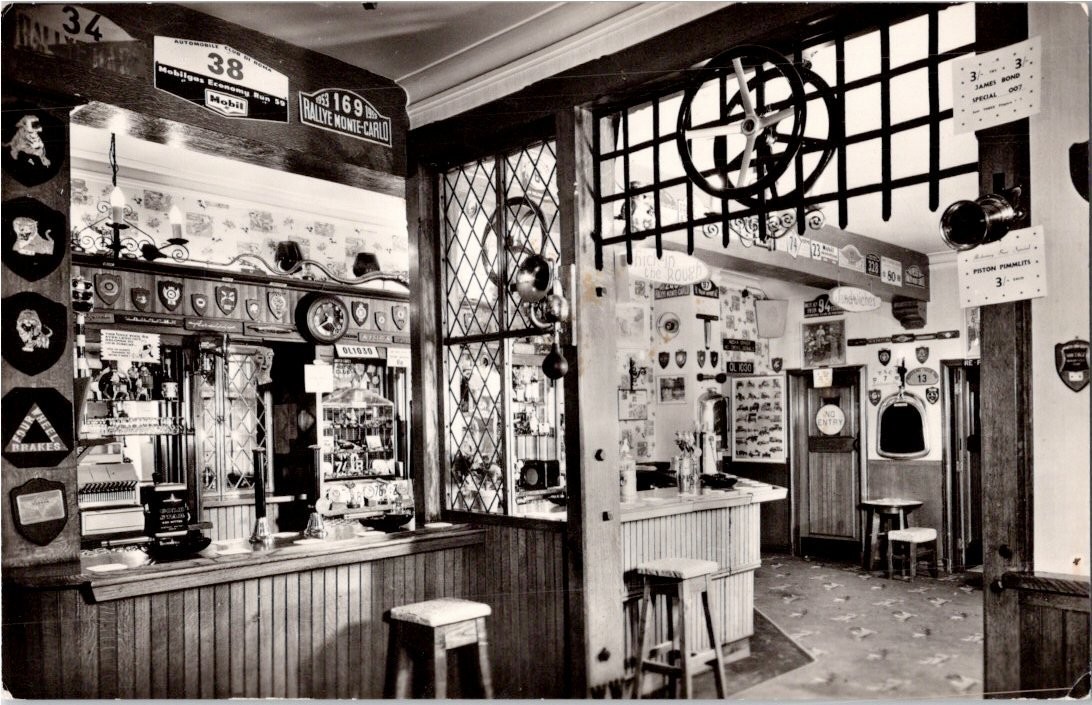 Vintage RPPC The Motoring Bar Derby Arms Inskip Lancashire England Pub