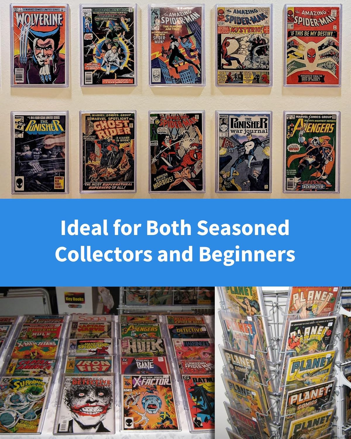 10 Pack Current Comic Book Top Loaders, 15 Mil Rigid PVC Hard Sleeves, 5Mm Deep