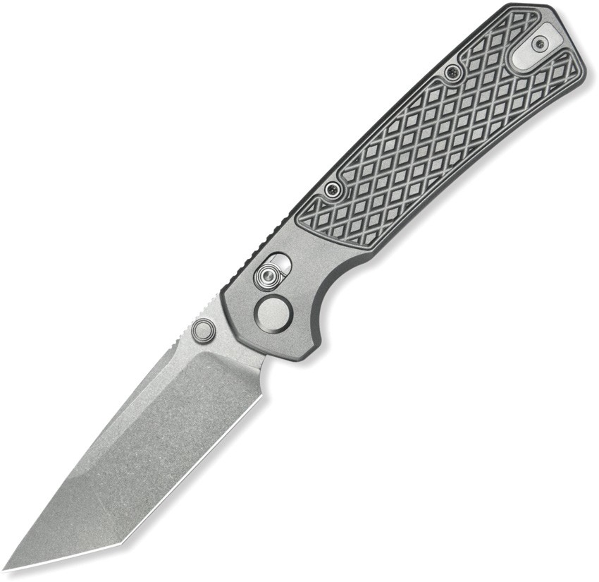 GEO Knife Blaze Axis Lock Gray Titanium Folding Bohler M390 Tanto Knife 2503A