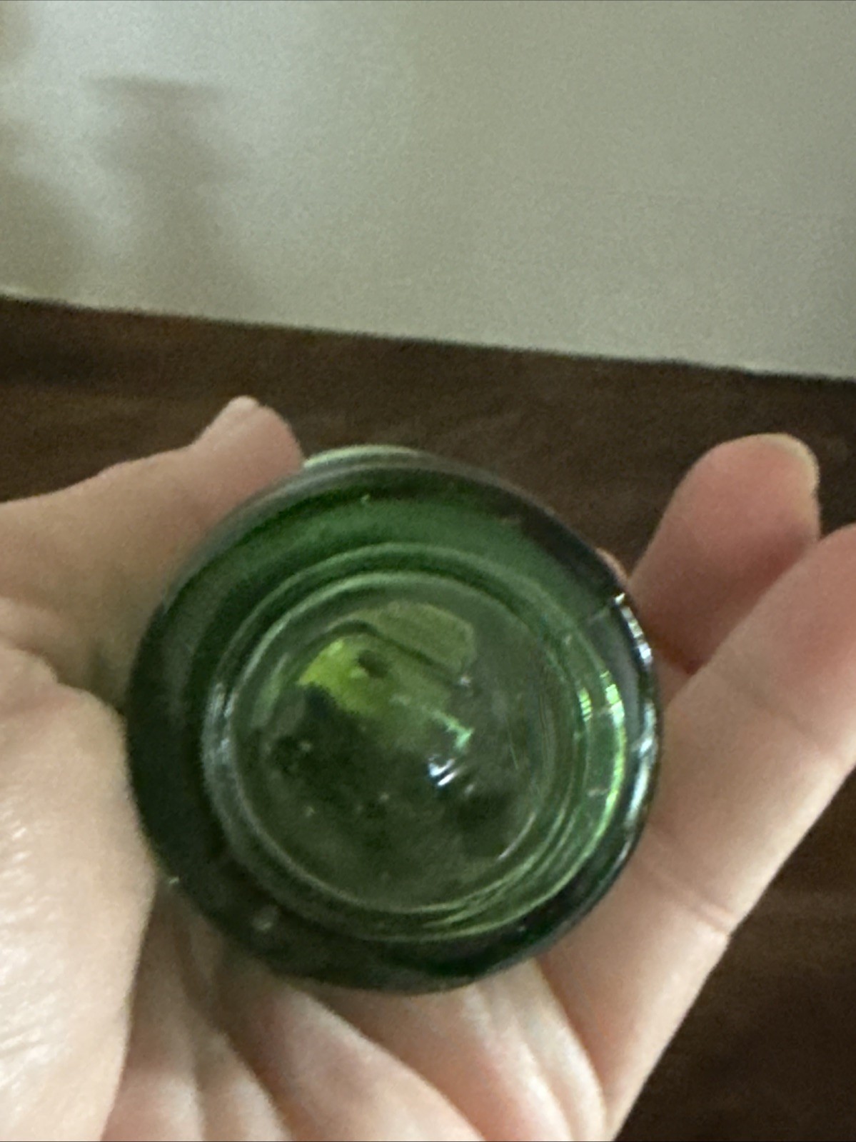 Vtg Miniature Hurricane Oil Lamp Green Glass 3.75” Tall Made In Hong Kong