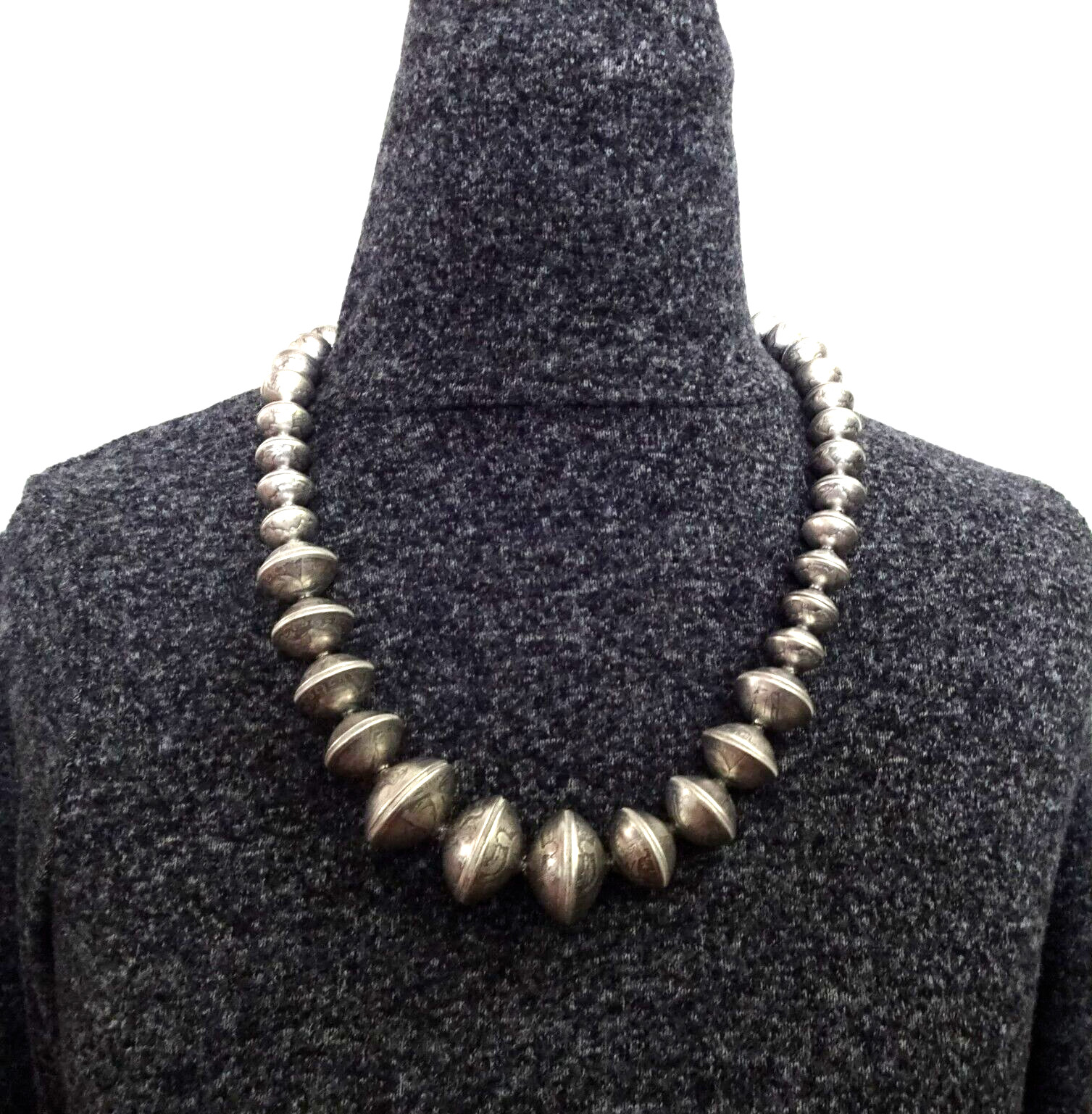 BUFFALO DANCER CoinSilver Bead NECKLACE Walking Liberty Half Dollar QUARTER DIME