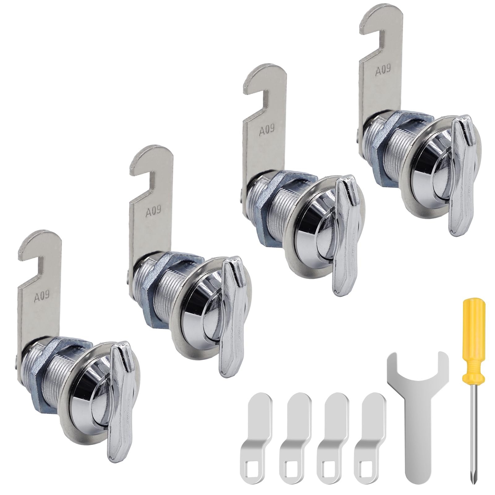 4 Pack RV Compartment Cam Locks Keyless Thumb Operated Metal Latches