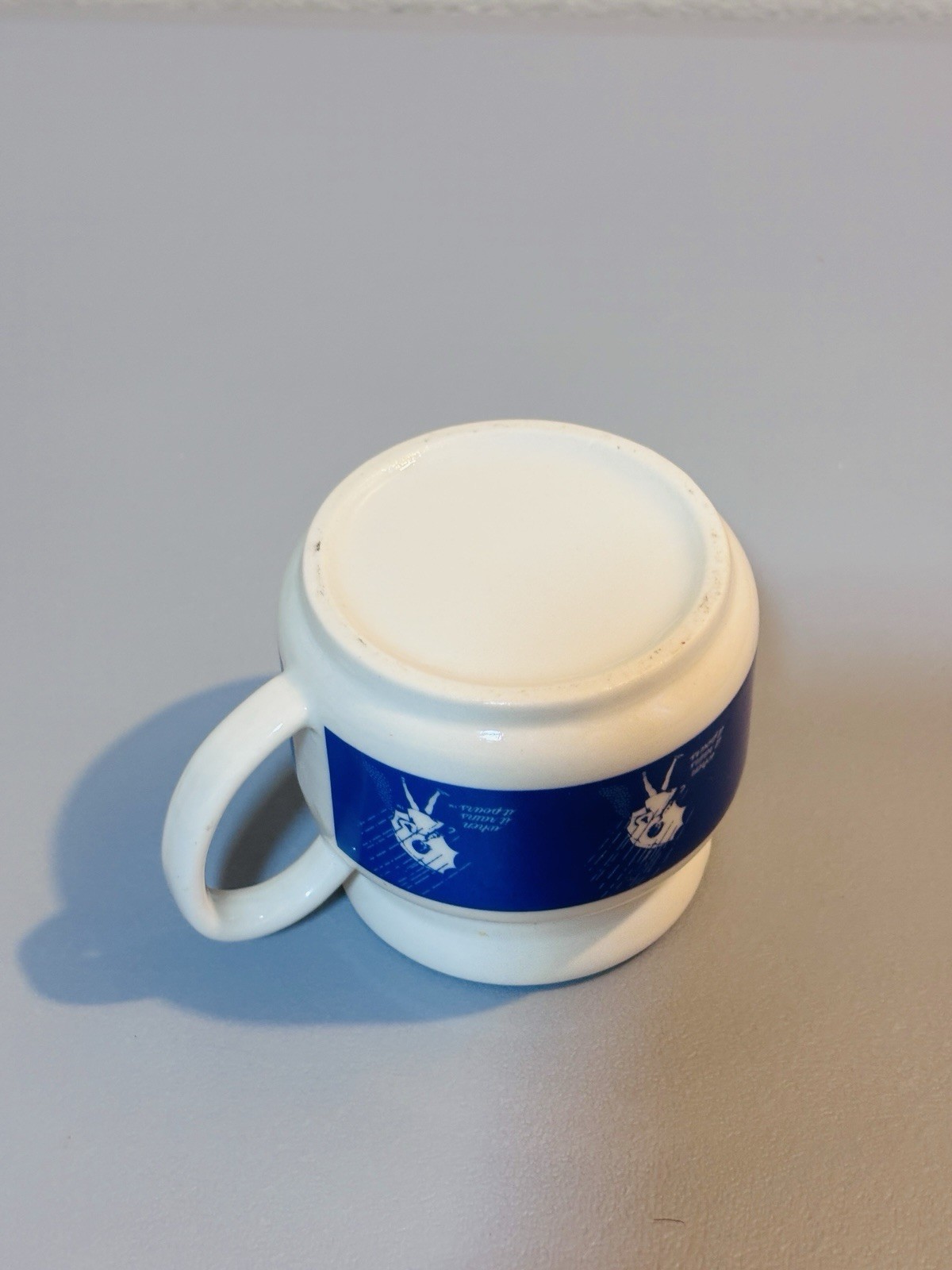 Morton Salt Creamer Pitcher When it Rains it Pours 1960s Logo White and Blue EUC