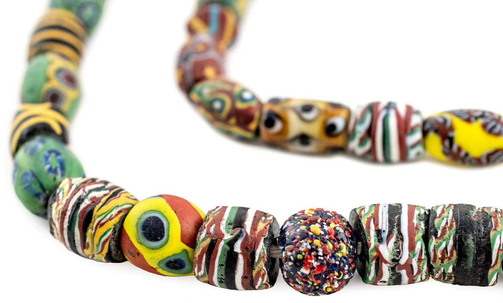 Oval Antique Venetian African Millefiori Trade Beads #15901 10mm Ivory Coast