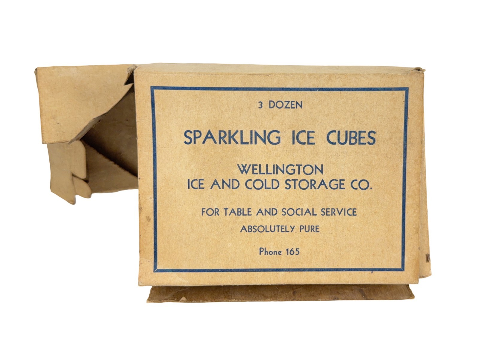 Wellington Ice and Cold Storage Co Sparkling Ice Cubes Cardboard Box Kansas City
