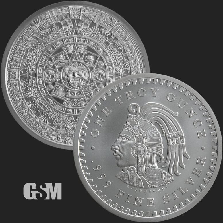 1 oz. Golden State Mint Silver Round Aztec Calendar .999 Fine – IN STOCK!!