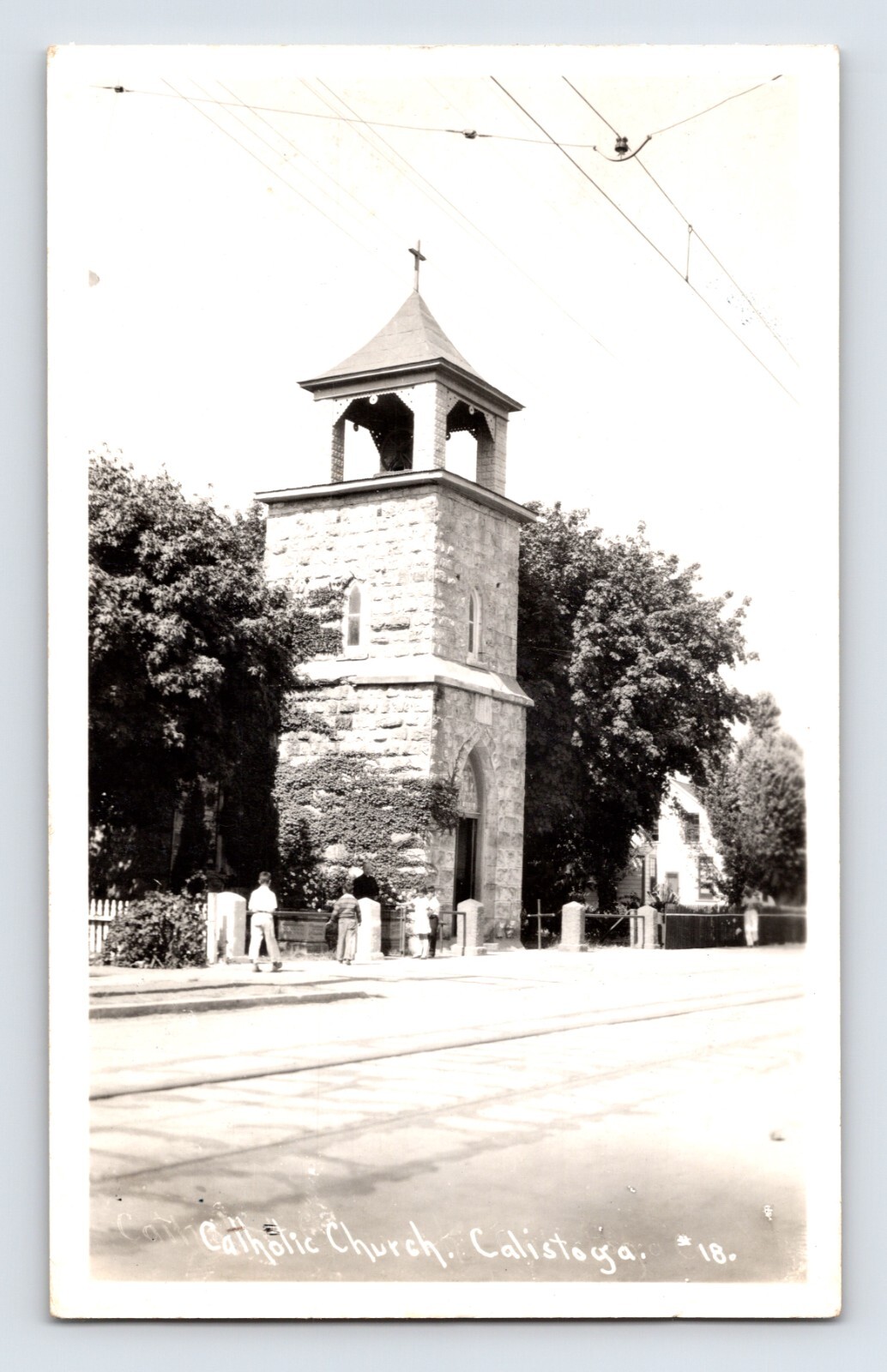 Calistoga California Catholic Church 1939 Postcard RPPC Posted