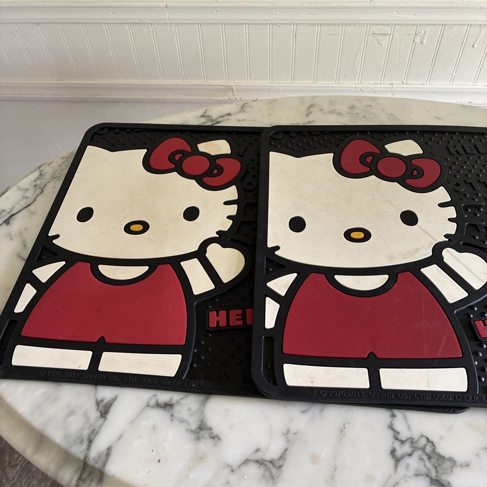 Hello Kitty Utility Mats Car Floor Mats Rubber Mats 2 Count *See Description*