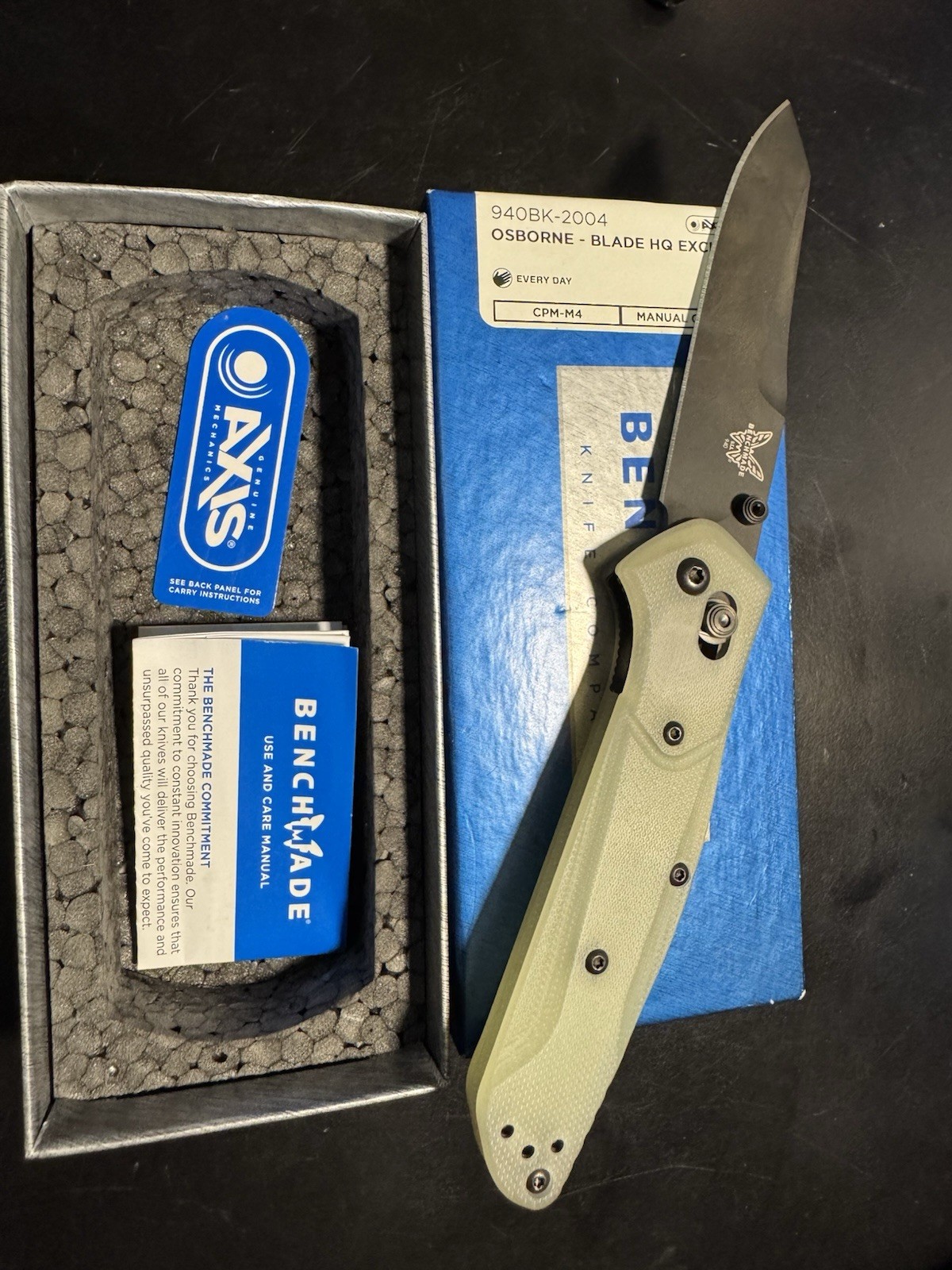 Benchmade Blade HQ Exclusive 940 Osborne 940BK-2004 – Jade G10 – Black M4