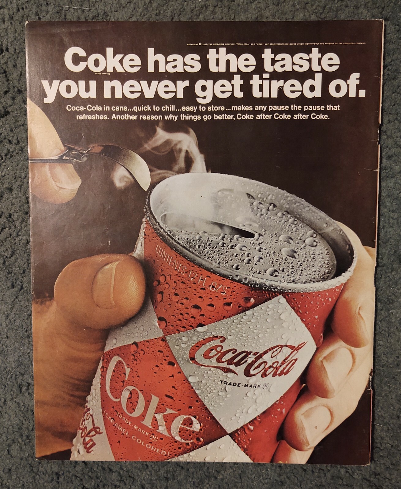 Vintage 1967 Coca-Cola Soda Paper Advertisement