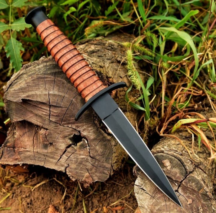 Double Edge Fixed Blade Knife Stainless Steel Boot Knife with Sheath Hunting