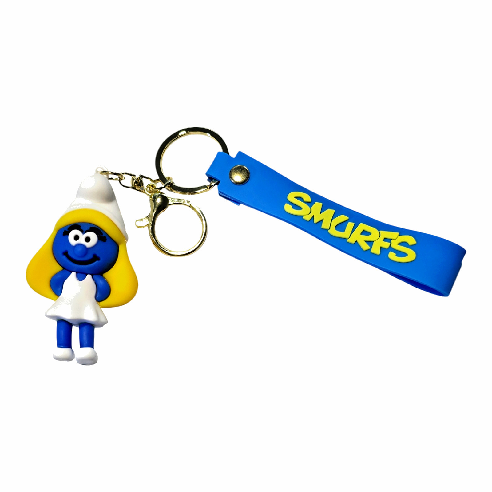 Smurfette Smurf Cartoon 3D Multi Charm Keychain Keyring Brand New Free Shipping