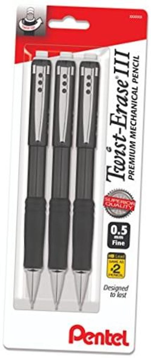 Mechanical Pencil 0.5 mm Twist Erase III, Twist Up Eraser, Pre-Loaded Super