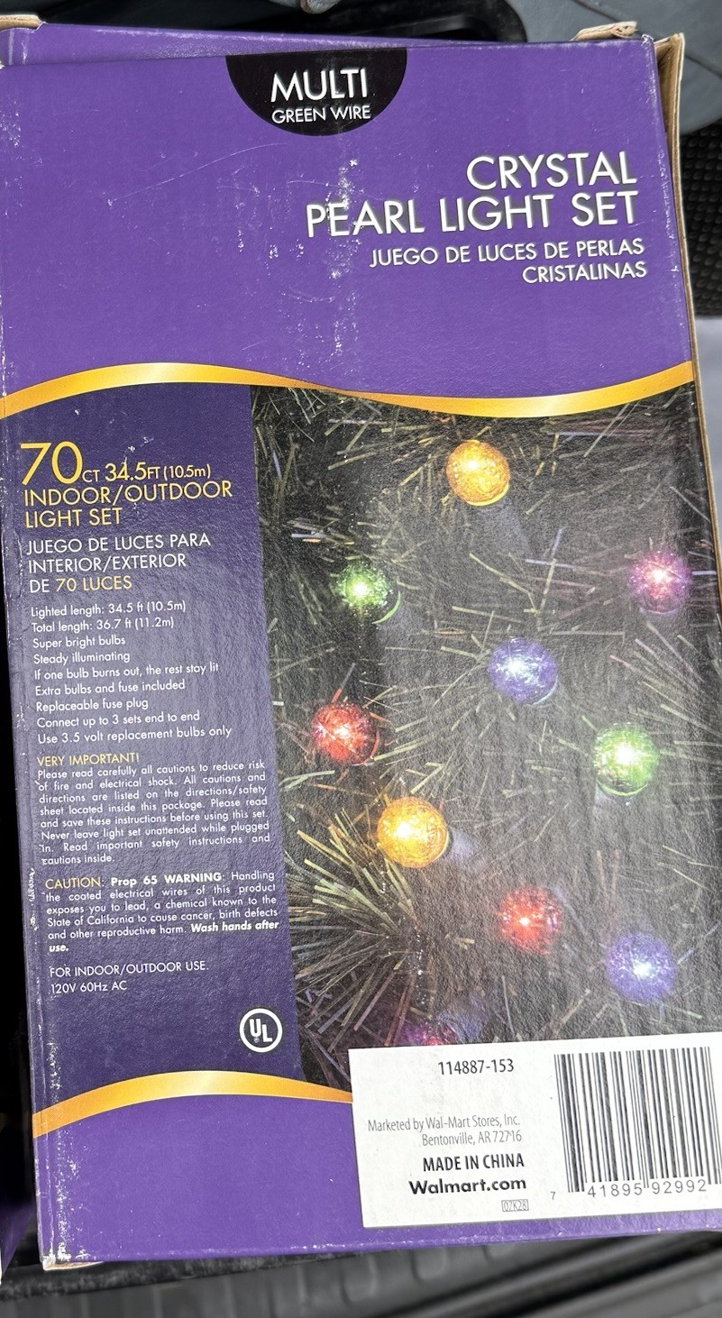 140 Pearl Clear String Light Set Christmas Decor Indoor Outdoor 70ft Long New
