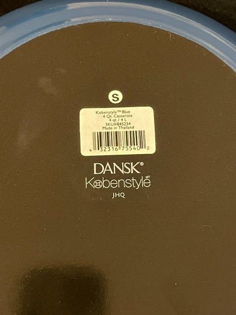 New Dansk Kobenstyle 4 Quart Pot with Lid Blue MCM Design 9X5.25 No Box