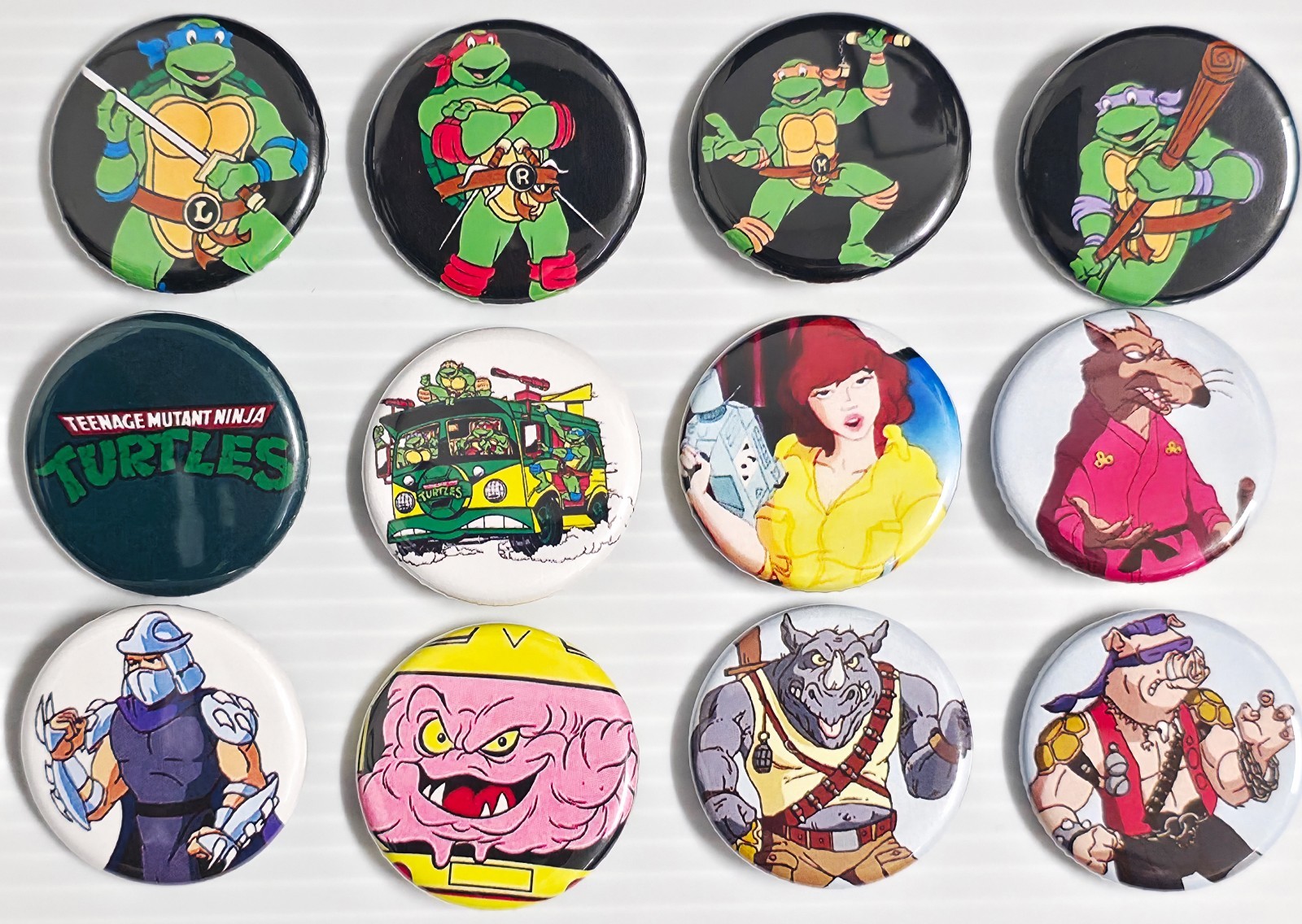 TMNT 12 Pack 1.25″ Buttons Teenage Mutant Ninja Turtles Pins FREE SHIP Pinback