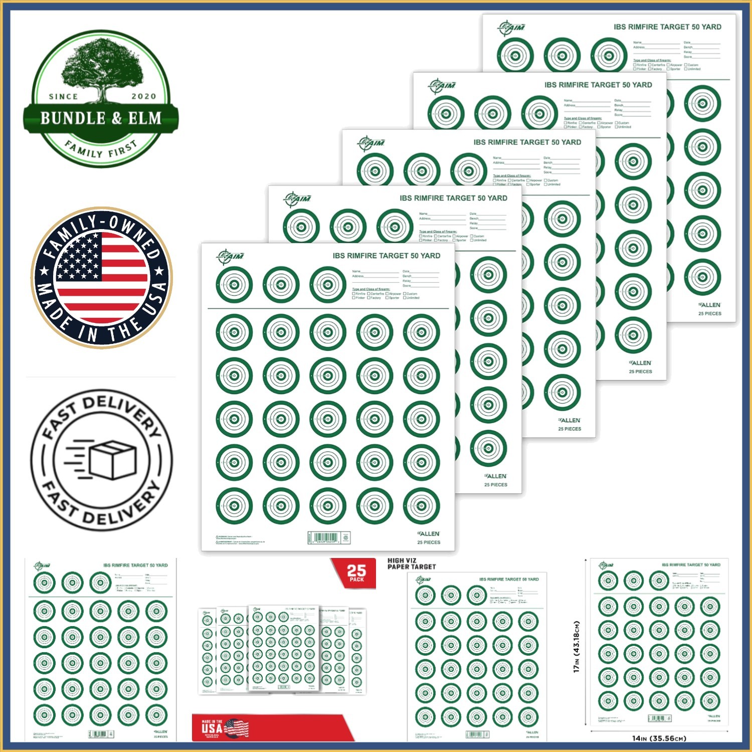 IBS Official Target Paper, 14×17 Size with 25 Practice Targets Included