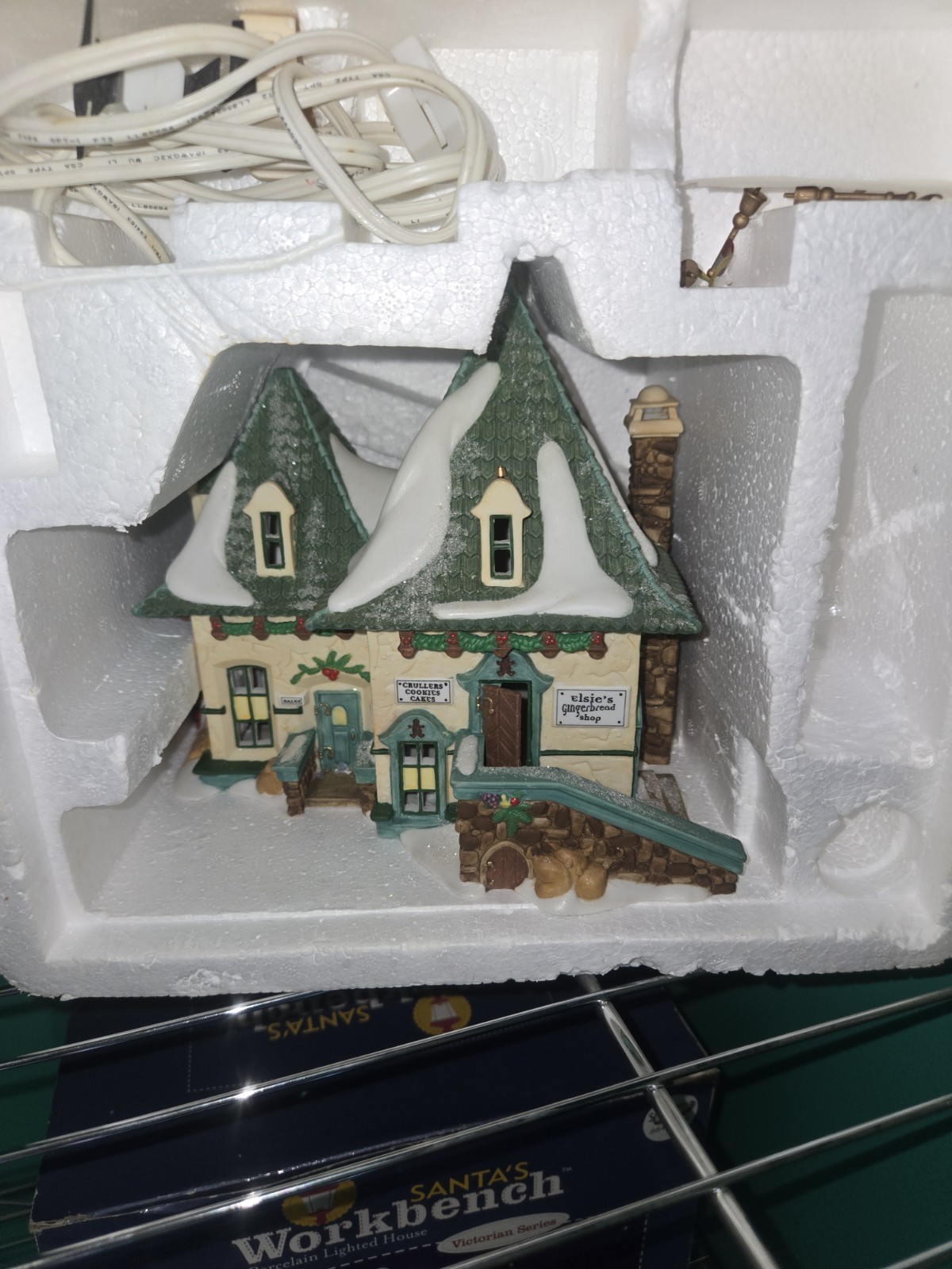 St. Nicholas Square Santa’s Workbench Lighted Ceramic Christmas Village House