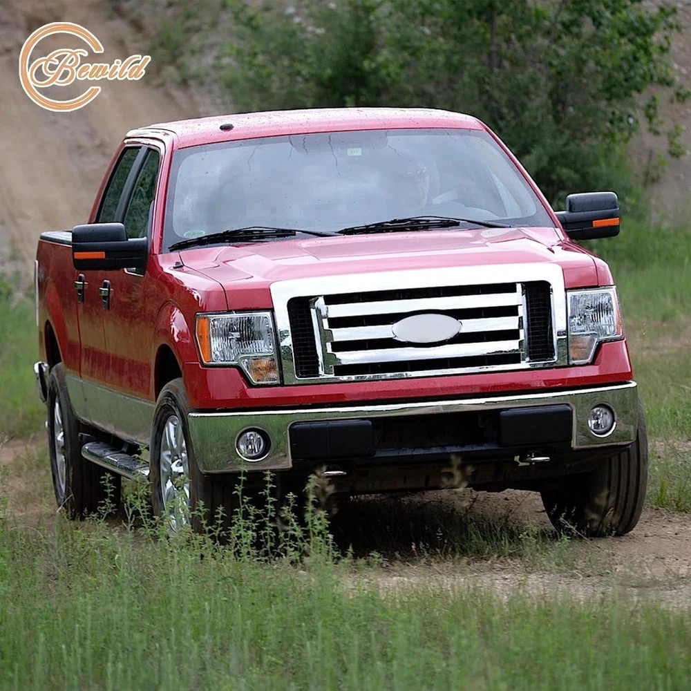 Front Bumper Grille Assembly Compatible with 2009-2014 Ford F-150 F150 XLT, Silv