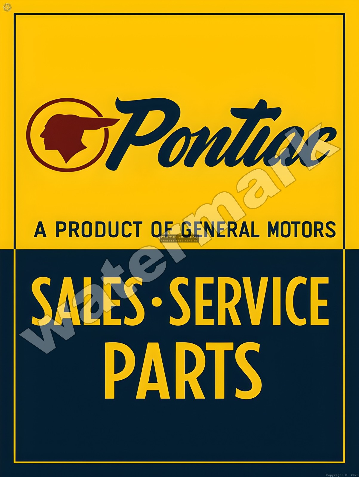 Pontiac Sales and Service Metal Sign 9″ x 12″ or 12″ x 16″