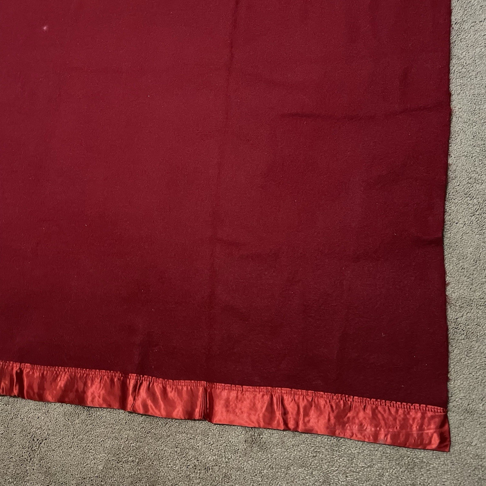 100% Wool El Dorado West Texas Woolen Mills Red Blanket 72”x84” Queen Size