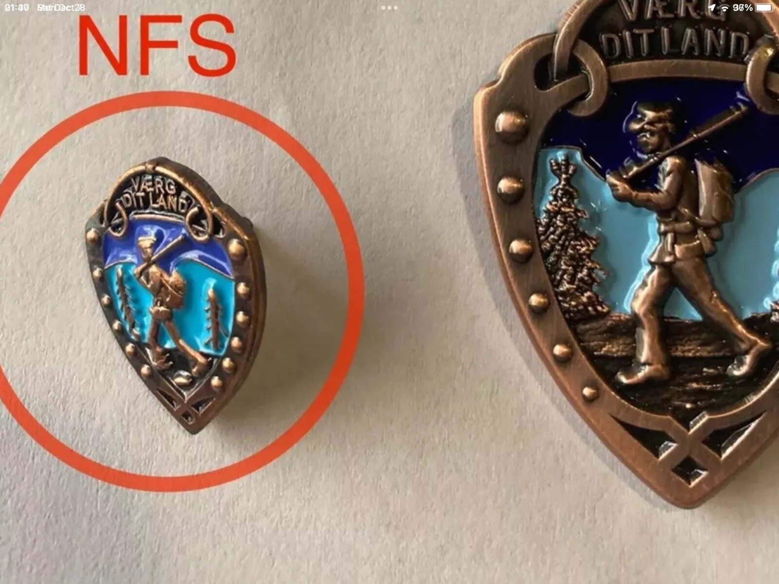 Norwegian Foot March Badge 1 1/2 Inch (Bronze) Rare