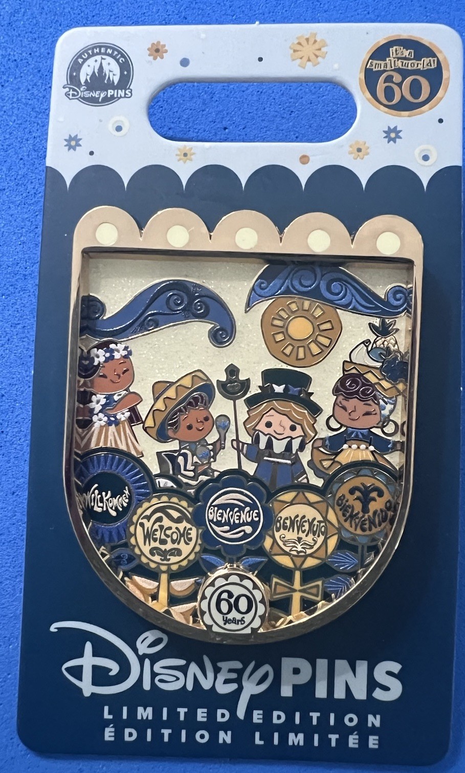 Disney Pin It’s A Small World 60th Anniversary Hello Character Schield LE