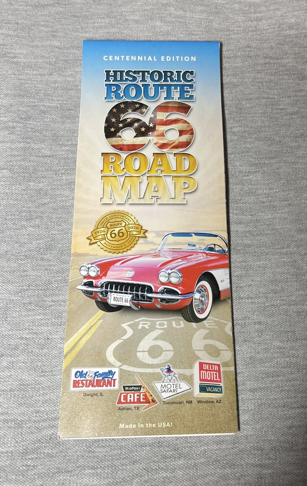 HISTORIC ROUTE 66 Travel Road MAP Chicago To LA 2026 100th ANNIVERSARY EDITION!!