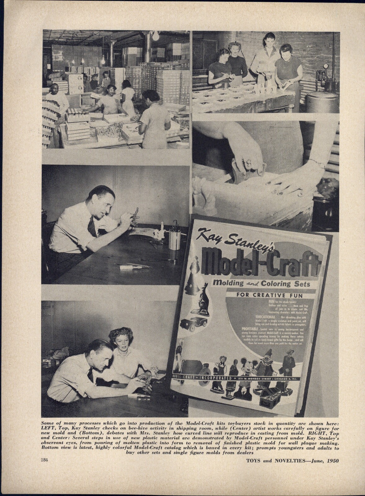 1950 PAPER AD Kay Stanley Model-Craft Clay Molding Coloring Sets Images