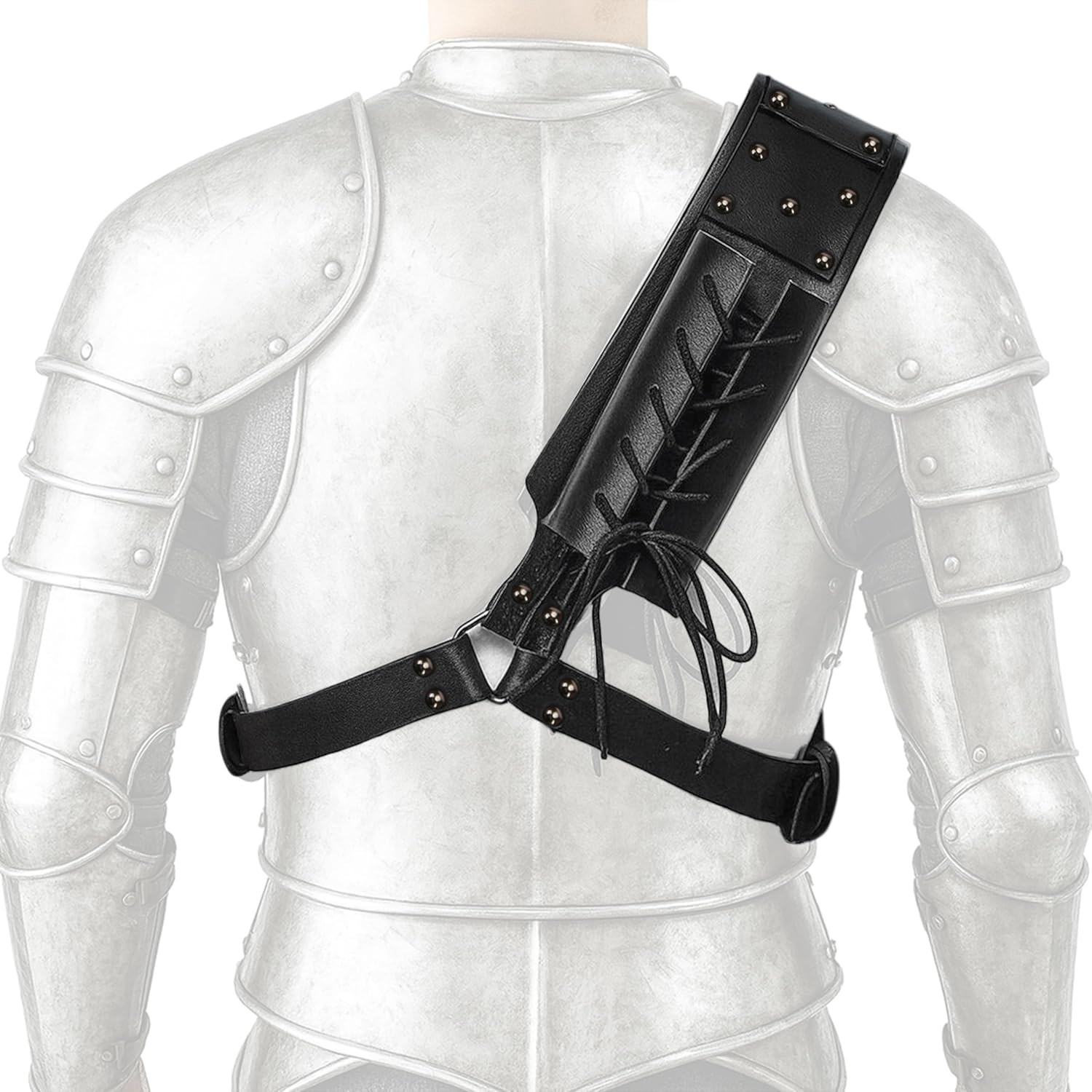 Medieval Back Holster Sword Holder – Adjustable PU Leather Strap, Katana Sheath