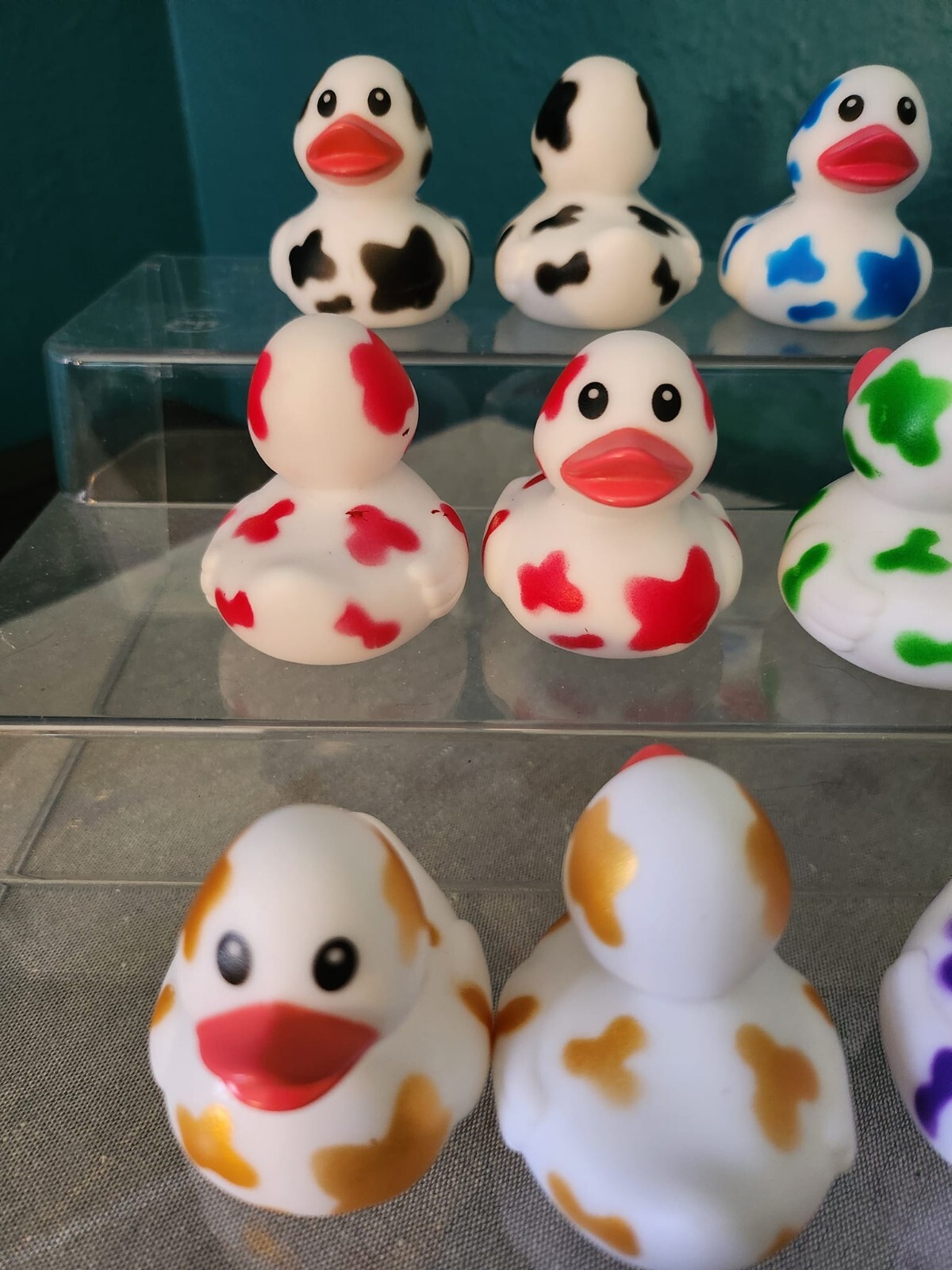 Approx 2″- Color Cow Print Rubber Ducks (#6) – J33Ps or Moo Moo Subaru