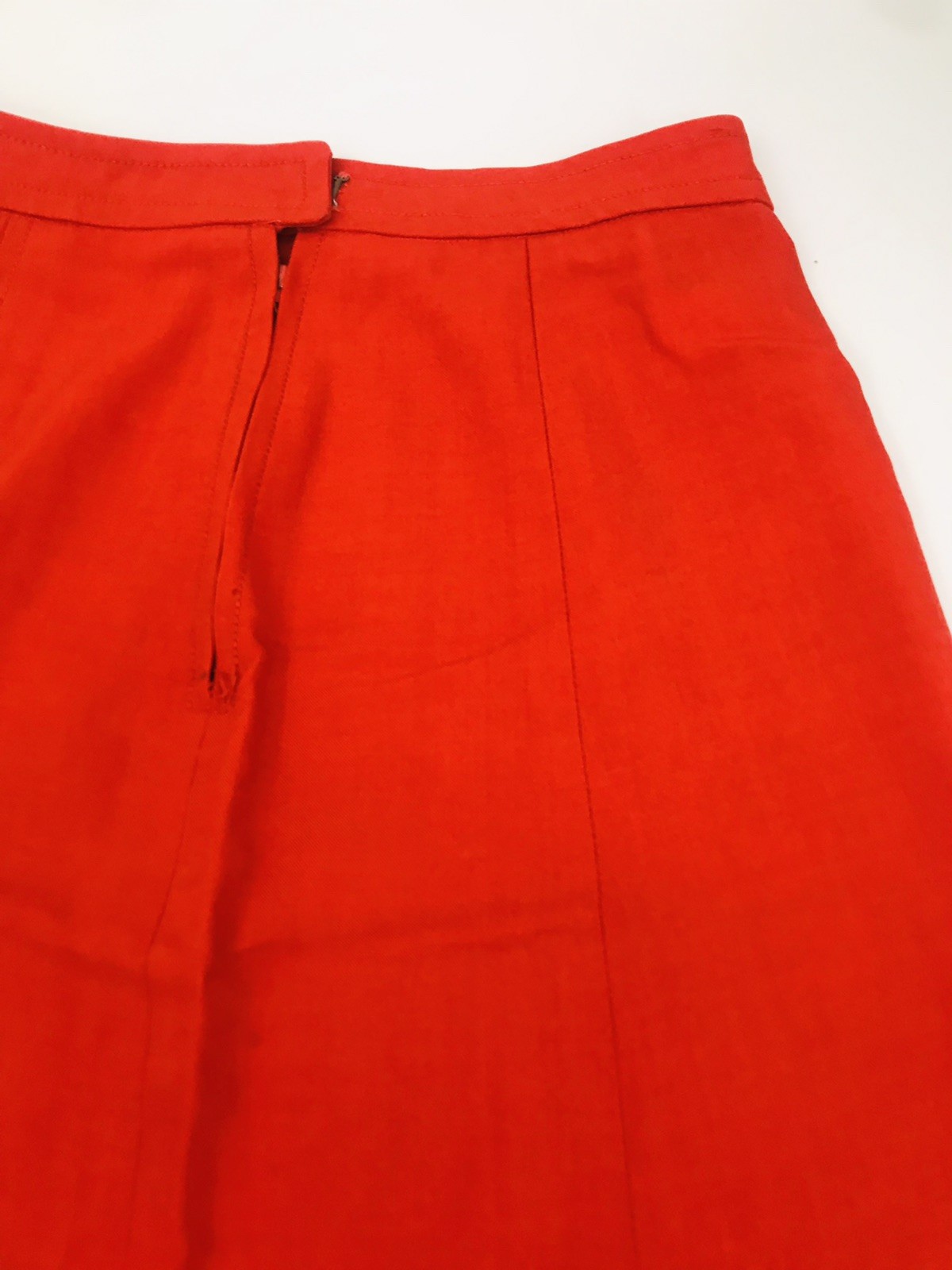 1970s TWA Airlines Fashionaire Stan Herman Orange Pleated Skirt Sz 10 Tall